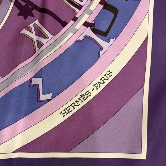 Hermès "Mécanique du Temps" silk scarf - Picture 2 of 4